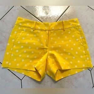 Ann Taylor Yellow Polka Dot High Waist Shorts